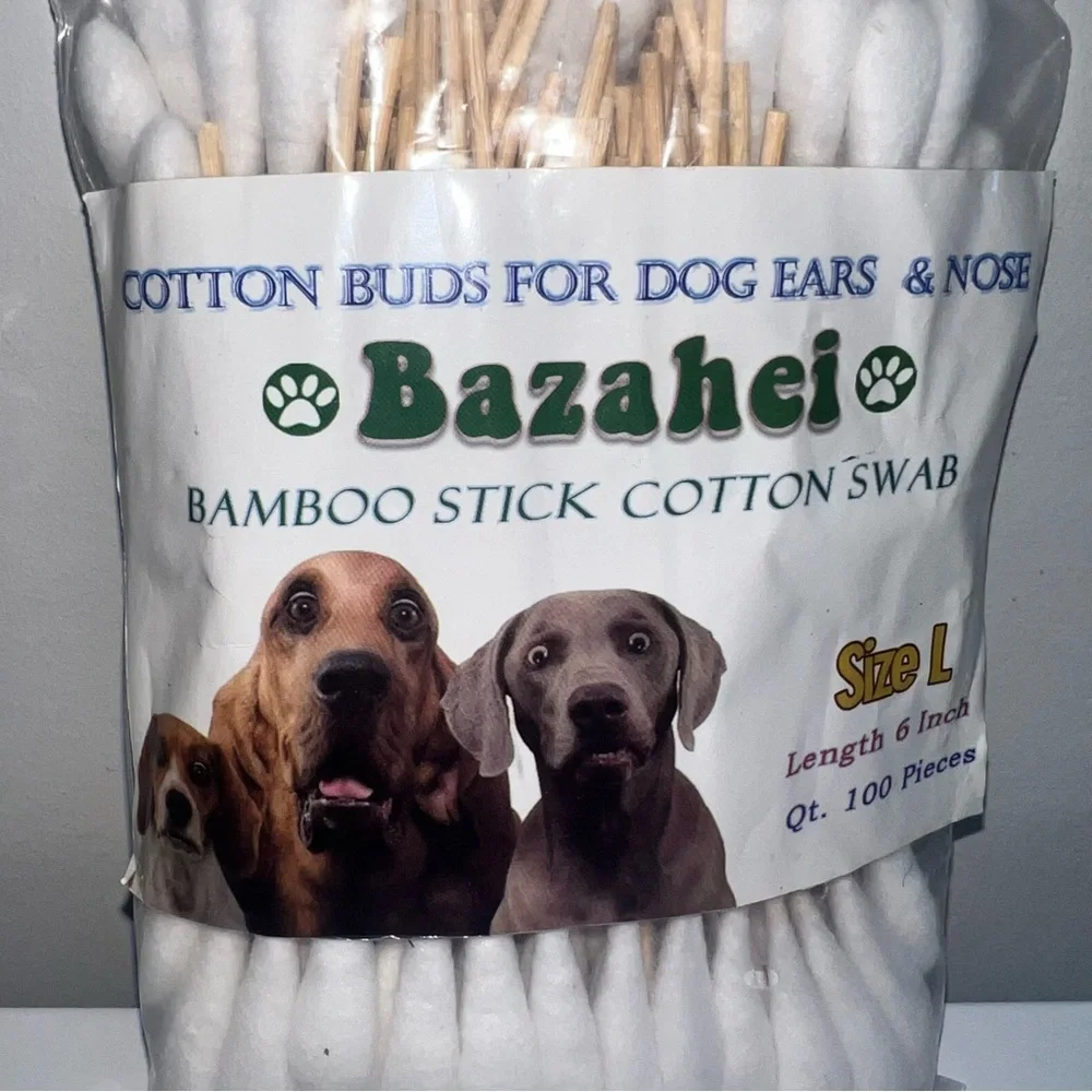 Bazahei Bamboo Stick Cotton Swabs for Dogs